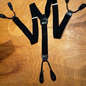 Black Canvas and Leather Suspenders